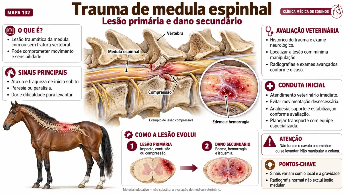 Slide do Atlas Anatômico de Clínica Equina: Trauma da medula espinhal