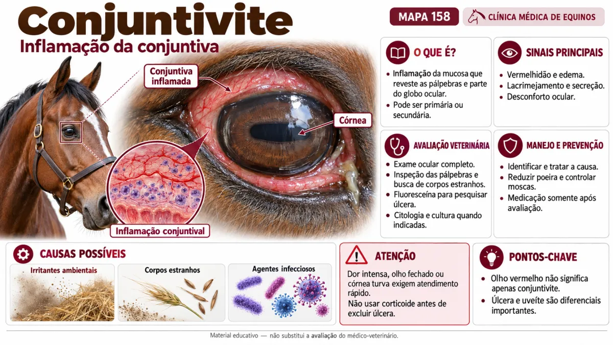 Slide do Atlas Anatômico de Clínica Equina: Conjuntivite equina